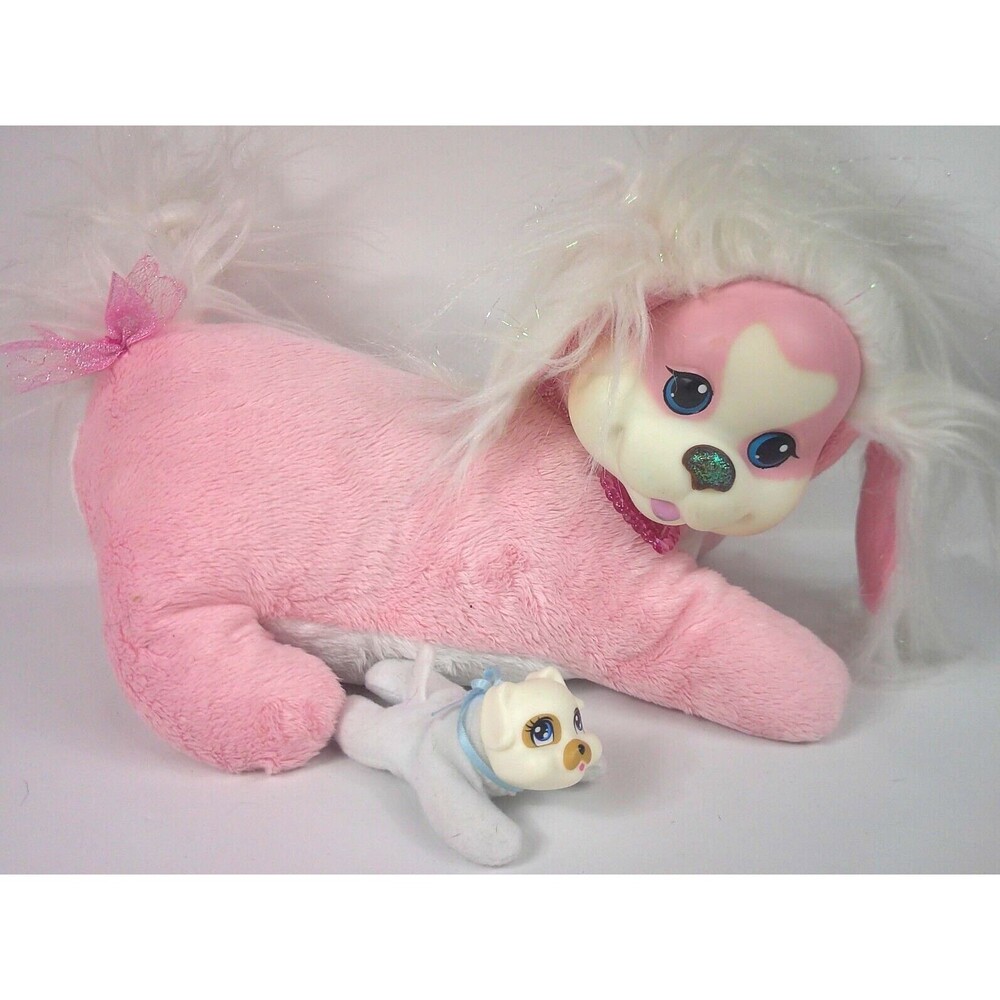 Puppy Surprise Pink White Mama Dog and 1 Baby Puppy Plush Stuffed Animal 2014